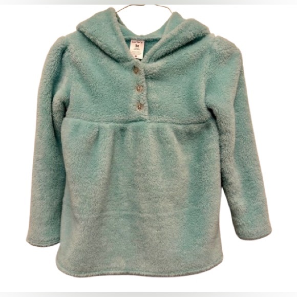 Carter's Other - Carter’s Bear Ear Fleece Hoodie Aqua Blue – Toddler Girl 3T